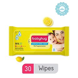 Babyhug Premium 98% Water Baby Wet Wipes with Lemon Scent - 72 Pieces