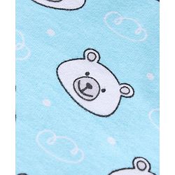 Babyhug 100% Cotton Full Sleeves Striped Onesies Bear Print Pack of 3 - Green Blue White