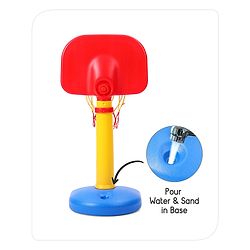 Babyhug Basket Ball Play Set With Adjustable Stand - Red & Yellow