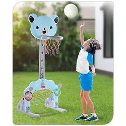 Babyhug 3-in-1 Multi-Activity Playset -Blue | Mini-Athlete Design Combining Basketball, Football & Ring-Toss Zones | Builds Motor Skills & Coordination | BIS Certified