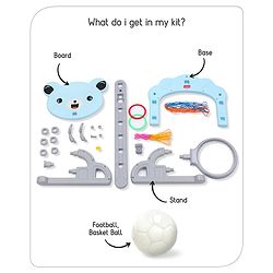 Babyhug 3-in-1 Multi-Activity Playset -Blue | Mini-Athlete Design Combining Basketball, Football & Ring-Toss Zones | Builds Motor Skills & Coordination | BIS Certified