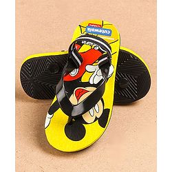 Cute Walk by Babyhug Flip Flops With Back Strap Mickey Mouse Print - Yellow