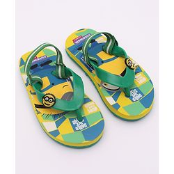 Cute Walk by Babyhug Flip Flops Minion Print - Yellow