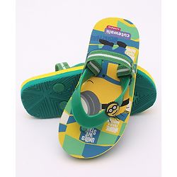 Cute Walk by Babyhug Flip Flops Minion Print - Yellow