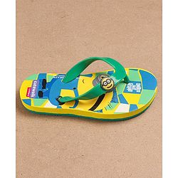 Cute Walk by Babyhug Flip Flops Minion Print - Yellow