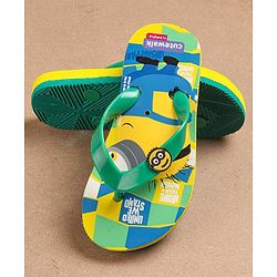 Cute Walk by Babyhug Flip Flops Minion Print - Yellow