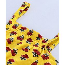Babyhug Singlet Kurti & Sharara With Dupatta Floral Print - Yellow