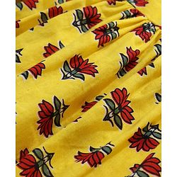 Babyhug Singlet Sleeves Kurta and Sharara Set with Lace Border Dupatta Floral Print - Yellow