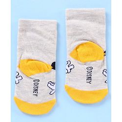 Cute Walk by Babyhug Anti Bacterial Ankle Length Socks Disney Cartoon Characters Print Pack of 3 - Grey Pink Red