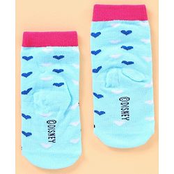 Cute Walk by Babyhug Anti Bacterial Ankle Length Socks Minnie Mouse Print Pack of 3 - Pink Blue