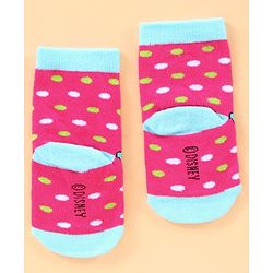 Cute Walk by Babyhug Anti Bacterial Ankle Length Socks Minnie Mouse Print Pack of 3 - Pink Blue
