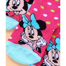 Cute Walk by Babyhug Anti Bacterial Ankle Length Socks Minnie Mouse Print Pack of 3 - Pink Blue