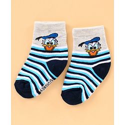 Cute Walk by Babyhug Ankle Length Antibacterial Socks Disney Design Pack of 3 - Blue