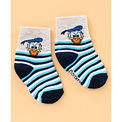 Cute Walk by Babyhug Ankle Length Antibacterial Socks Disney Design Pack of 3 - Blue