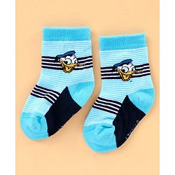 Cute Walk by Babyhug Ankle Length Antibacterial Socks Disney Design Pack of 3 - Blue