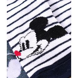Cute Walk by Babyhug Cotton Blend Ankle Length Anti Bacterial Socks Mickey Mouse Design Pack of 3 - Grey Red