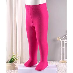 Cute Walk by Babyhug Antibacterial Solid Footed Tights - Pink