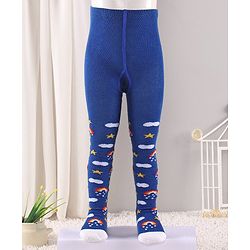 Cute Walk by Babyhug Antibacterial Rainbow Design Footed Tights - Blue