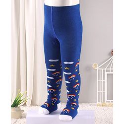 Cute Walk by Babyhug Antibacterial Rainbow Design Footed Tights - Blue