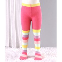 Cute Walk by Babyhug Antibacterial Solid Footed Tights Pack of 2 - Pink