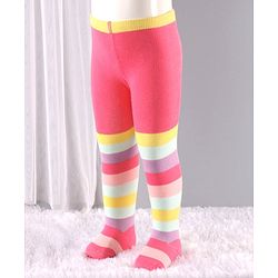 Cute Walk by Babyhug Antibacterial Solid Footed Tights Pack of 2 - Pink