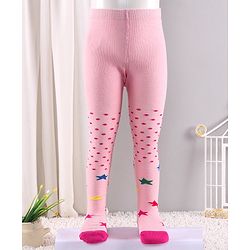 Cute Walk by Babyhug Antibacterial Solid Footed Tights - Pink