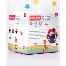Babyhug Soft Rattle Ball for Infants|Multi-Texture Cotton Fabric with Gentle Sound|Stimulates Sensory, Motor & Visual Development|Lightweight & Easy to Grasp|BIS|Ideal Gift|3+ Months|Multicolor