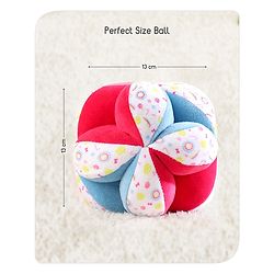 Babyhug Soft Rattle Ball for Infants|Multi-Texture Cotton Fabric with Gentle Sound|Stimulates Sensory, Motor & Visual Development|Lightweight & Easy to Grasp|BIS|Ideal Gift|3+ Months|Multicolor