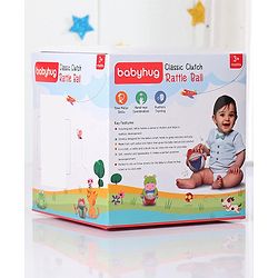 Babyhug Soft Rattle Ball for Infants|Multi-Texture Cotton Fabric with Gentle Sound|Stimulates Sensory, Motor & Visual Development|Lightweight & Easy to Grasp|BIS|Ideal Gift|3+ Months|Multicolor