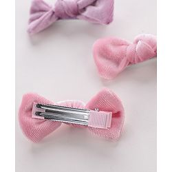 Babyhug Bow & Butterfly Clips Set of 4- Pink & Purple