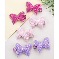 Babyhug Free Size Bow and Butterfly Clips Set of 6 - Multicolor