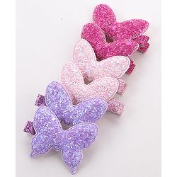 Babyhug Free Size Bow and Butterfly Clips Set of 6 - Multicolor