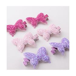 Babyhug Free Size Bow and Butterfly Clips Set of 6 - Multicolor
