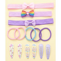 Babyhug Hair Accessories Combo Sets Free Size Pack Of 14 - Multicolor