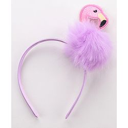Babyhug Free Size Flamingo Applique Hair Band Set of 2 - Pink Purple