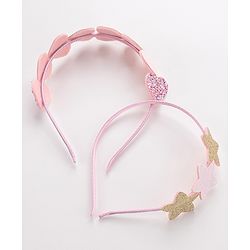 Babyhug Hair Bands Embellished Hearts and Stars Pack of 2- Multicolor
