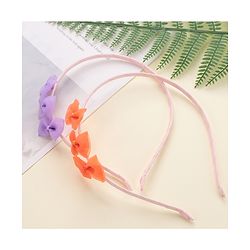 Babyhug Hair Bands With Bows Attached Pack of 2- Purple & Orange
