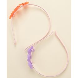 Babyhug Hair Bands With Bows Attached Pack of 2- Purple & Orange