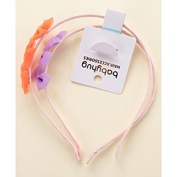 Babyhug Hair Bands With Bows Attached Pack of 2- Purple & Orange