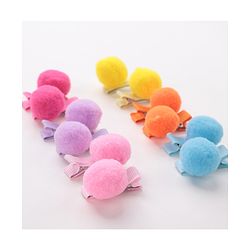 Babyhug Hair Clips With Pom Pom Applique Pack of 6 Pairs - Multicolor