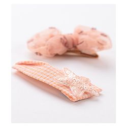 Babyhug Hair Pins And Clips Sequin Detailing Set of 2-  Peach