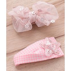 Babyhug Hair Pins And Clips Sequin Detailing Set of 2-  Pink