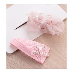 Babyhug Hair Pins And Clips Sequin Detailing Set of 2-  Pink