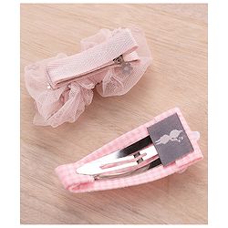 Babyhug Hair Pins And Clips Sequin Detailing Set of 2-  Pink