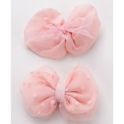 Babyhug Bow Shaped Hair Clips Pack of 2 - Pink