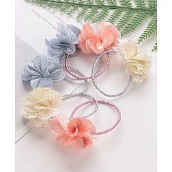 Babyhug Flower Applique Rubber Bands Pack of 6 - Multicolor