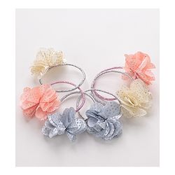 Babyhug Flower Applique Rubber Bands Pack of 6 - Multicolor
