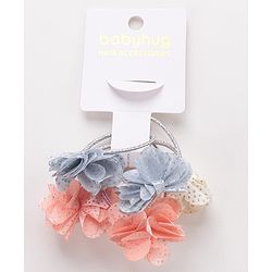Babyhug Flower Applique Rubber Bands Pack of 6 - Multicolor