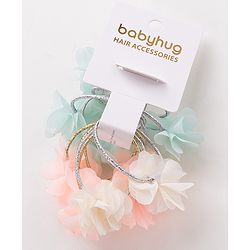 Babyhug Flower Applique Rubber Bands Pack of 10 - Multicolor