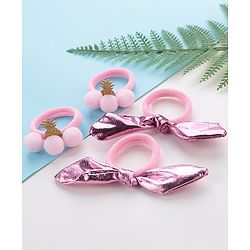 Babyhug Free Size Rubber Bands Set of 4 - Pink